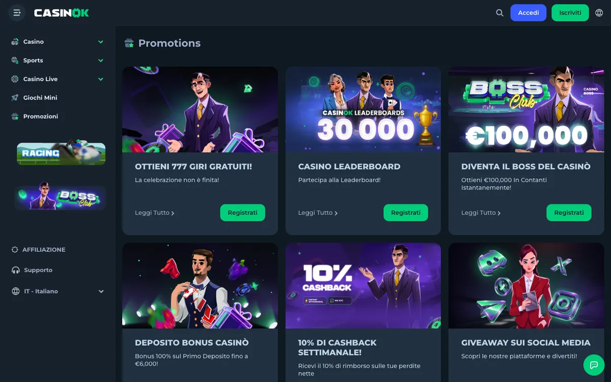 CasinOK — Promotions, captured from Italy