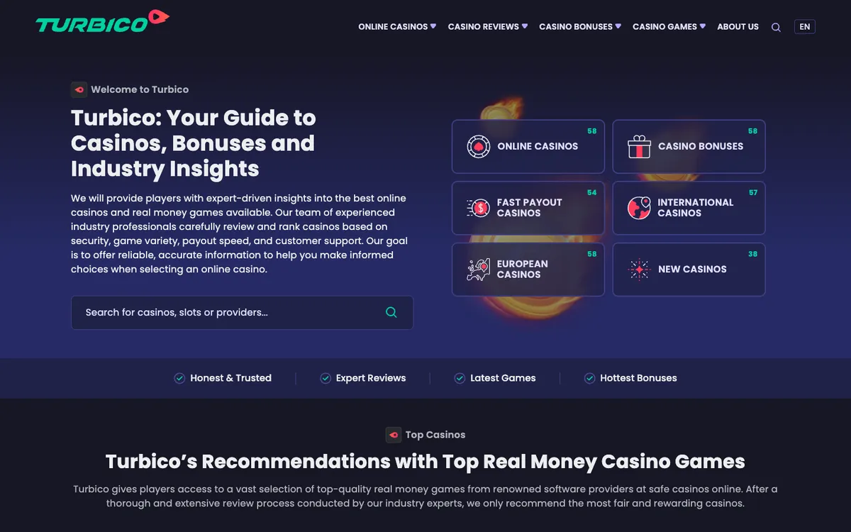 Turbico Casino — «Главная», снято из страны Финляндия