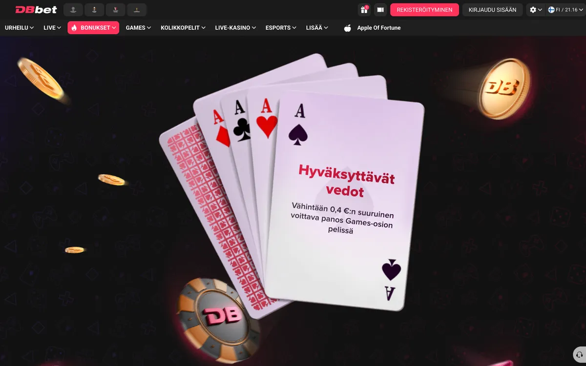 DBbet Casino — Promotions, captured from Finland