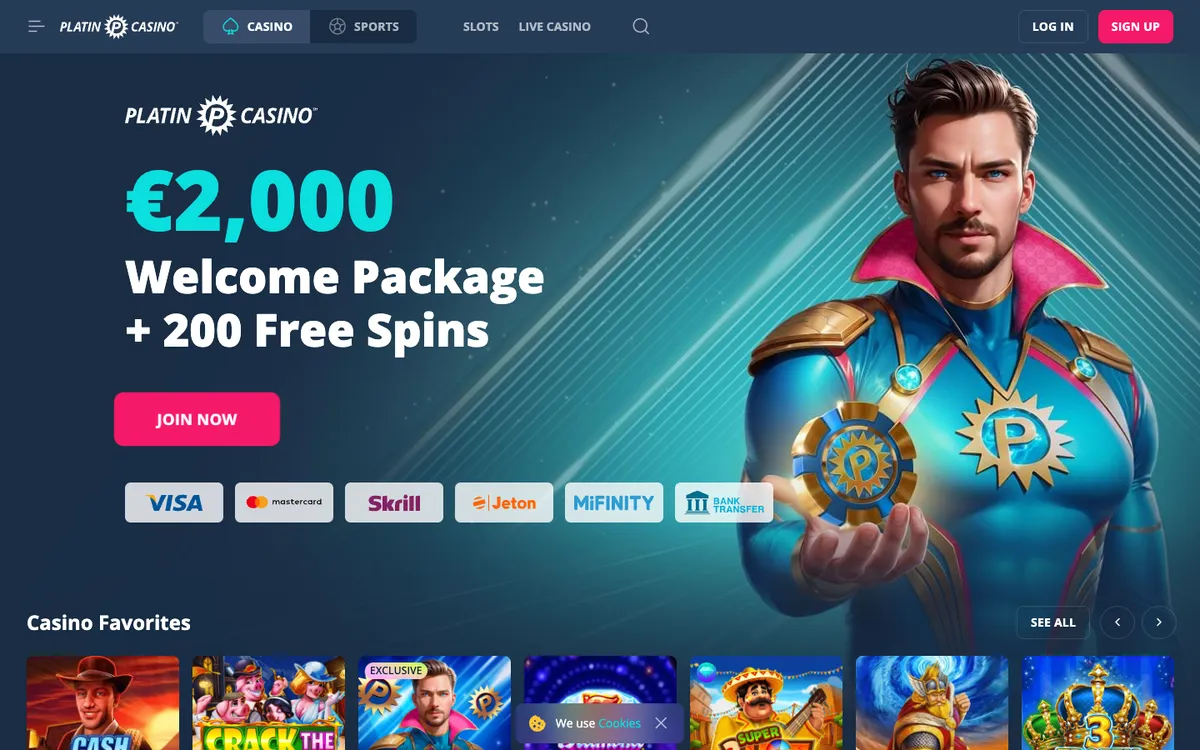 Platincasino — «Главная», снято из страны Португалия