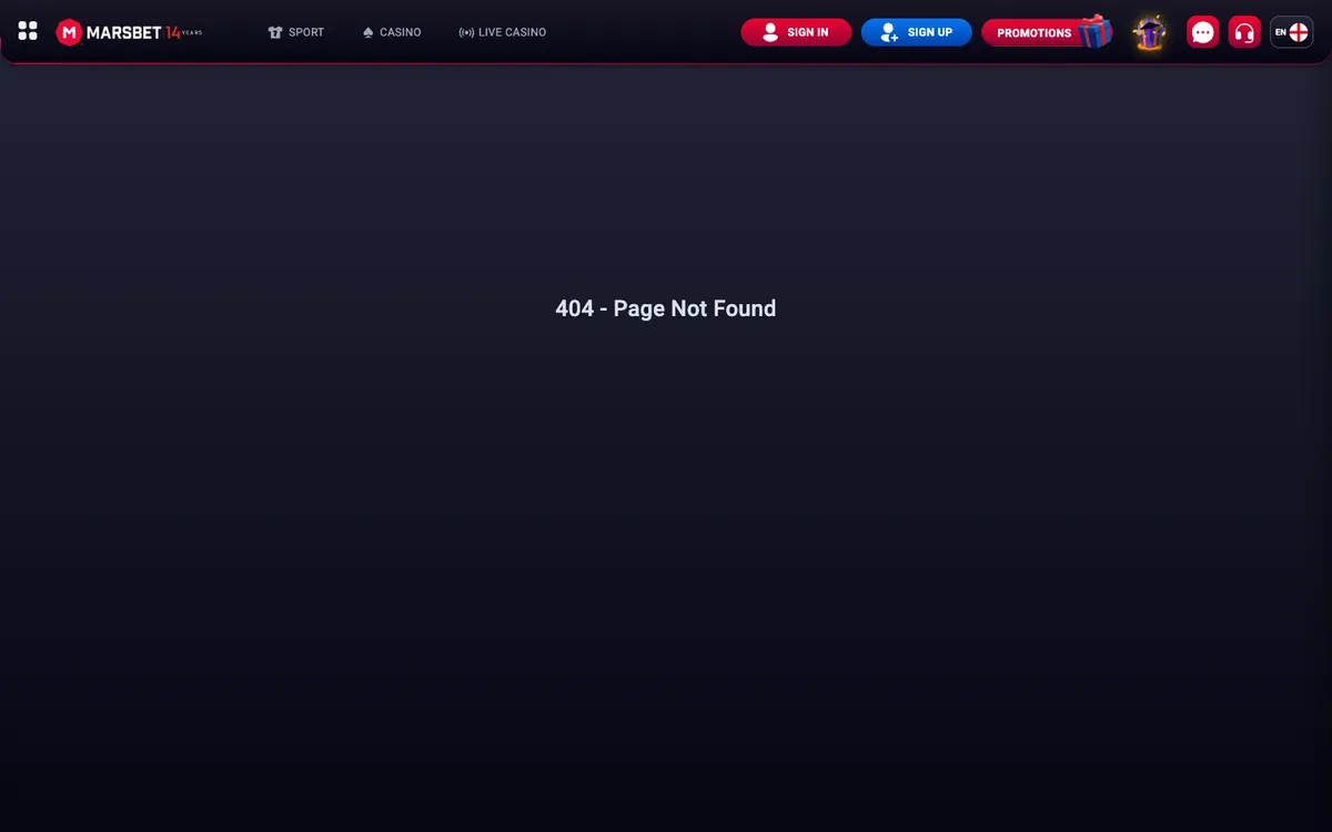 Marsbet Casino — «Главная», снято из страны Испания