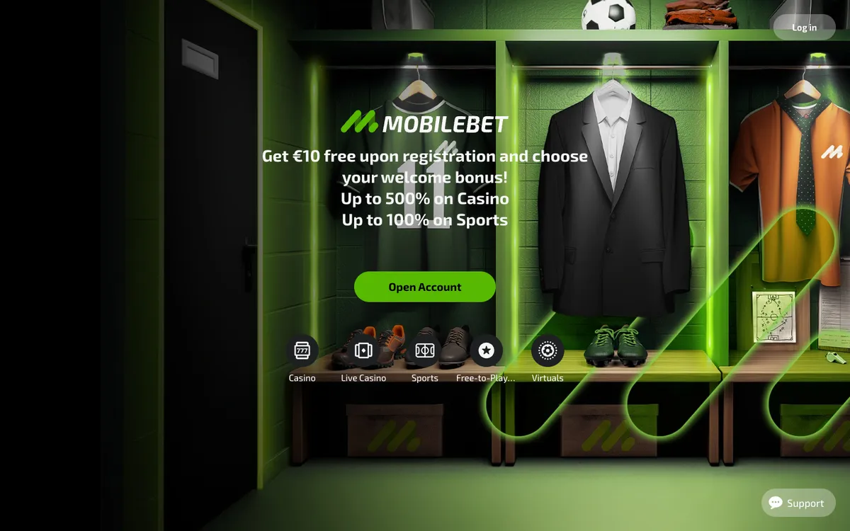 Mobilebet — Home page, captured from Norway