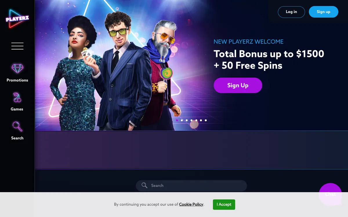 Playerz Casino — Sign-up, captured from Australia