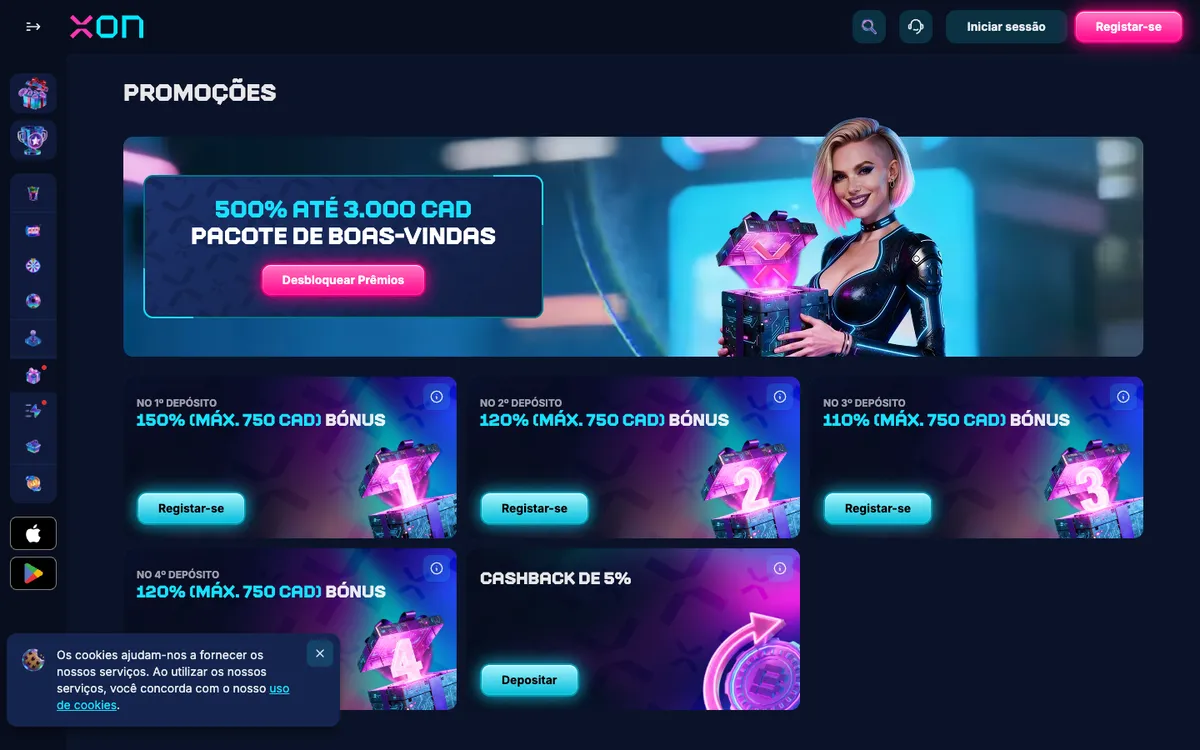 Xon Bet Casino — Promotions, captured from Brazil