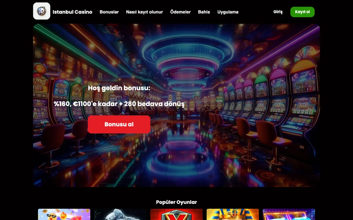Istanbul Casino — Home page, captured from Australia