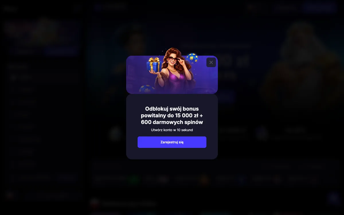 Sierra Casino — Home page, captured from Poland