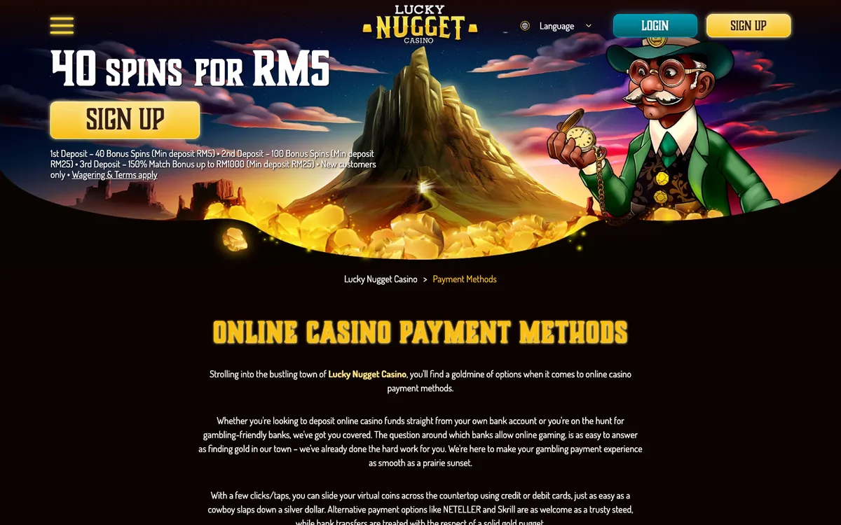 Lucky Nugget Casino — «Платежи», снято из страны Малайзия