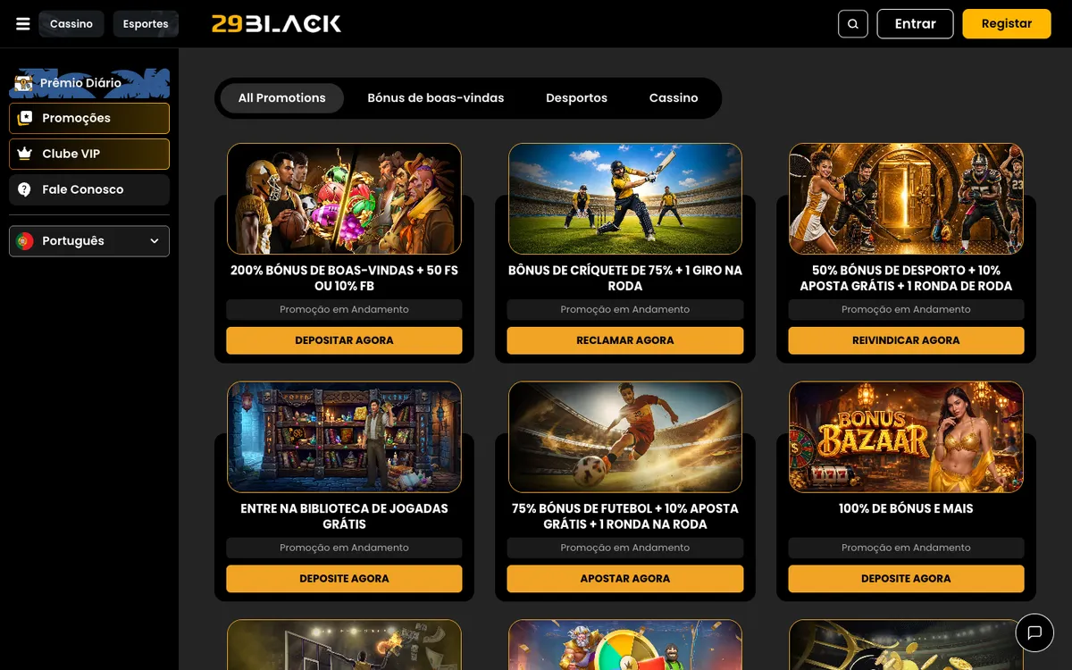 29Black Casino — «Акции», снято из страны Португалия