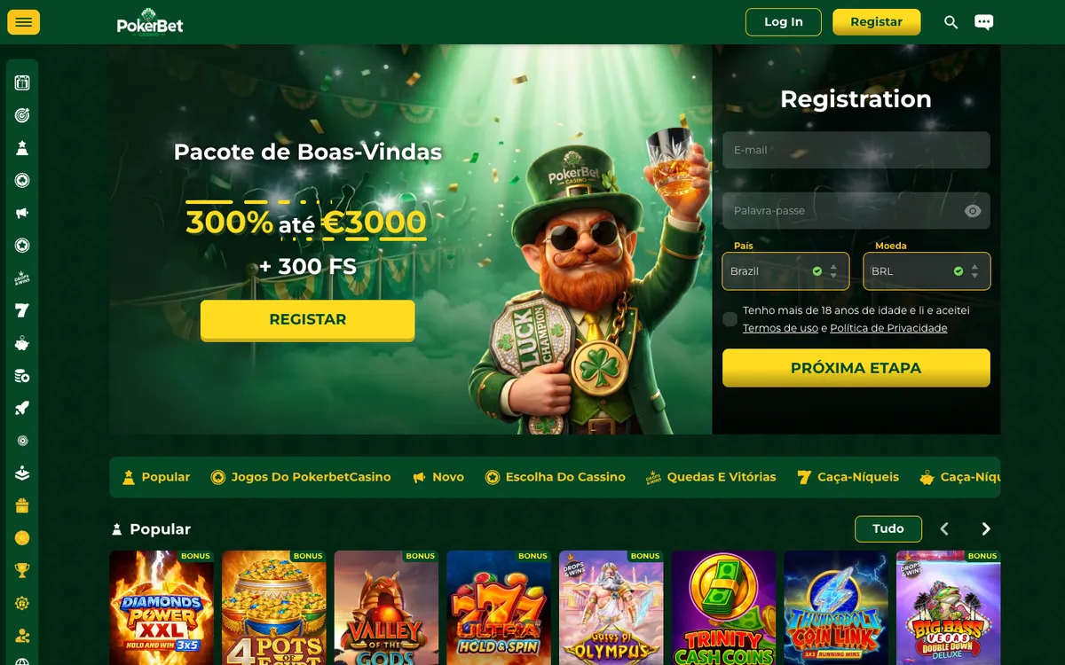 PokerBet Casino — Home page, captured from Austria