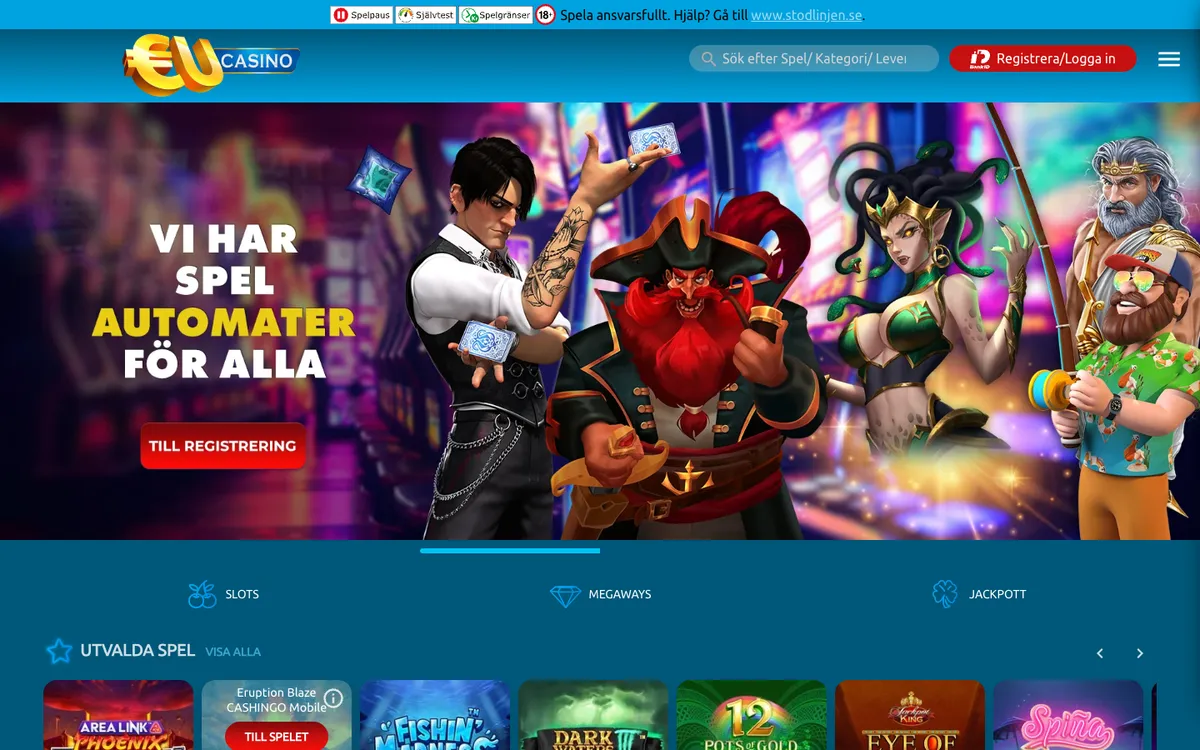 EUcasino — «Главная», снято из страны Швеция