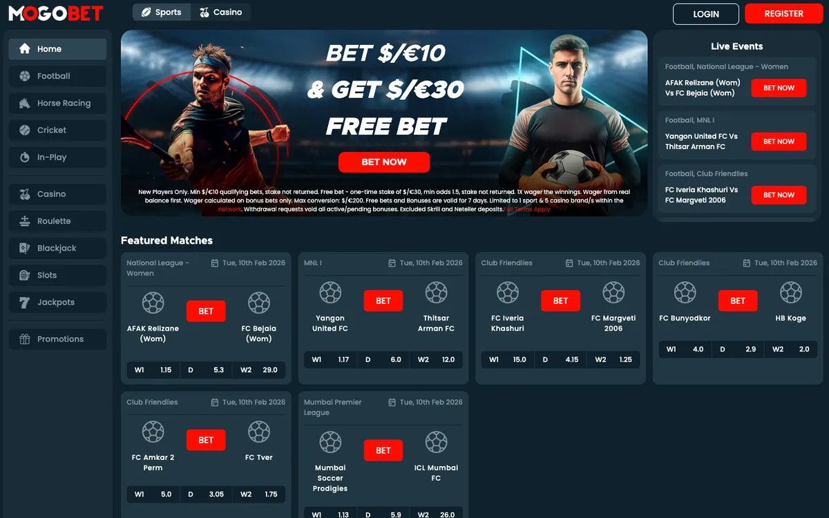 MogoBet Casino — Home page, captured from Brazil