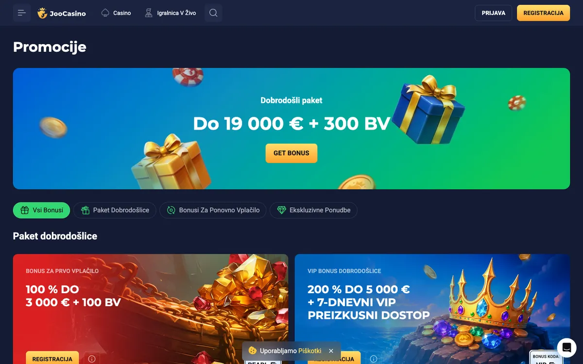 Joo Casino — «Акции», снято из страны Словения