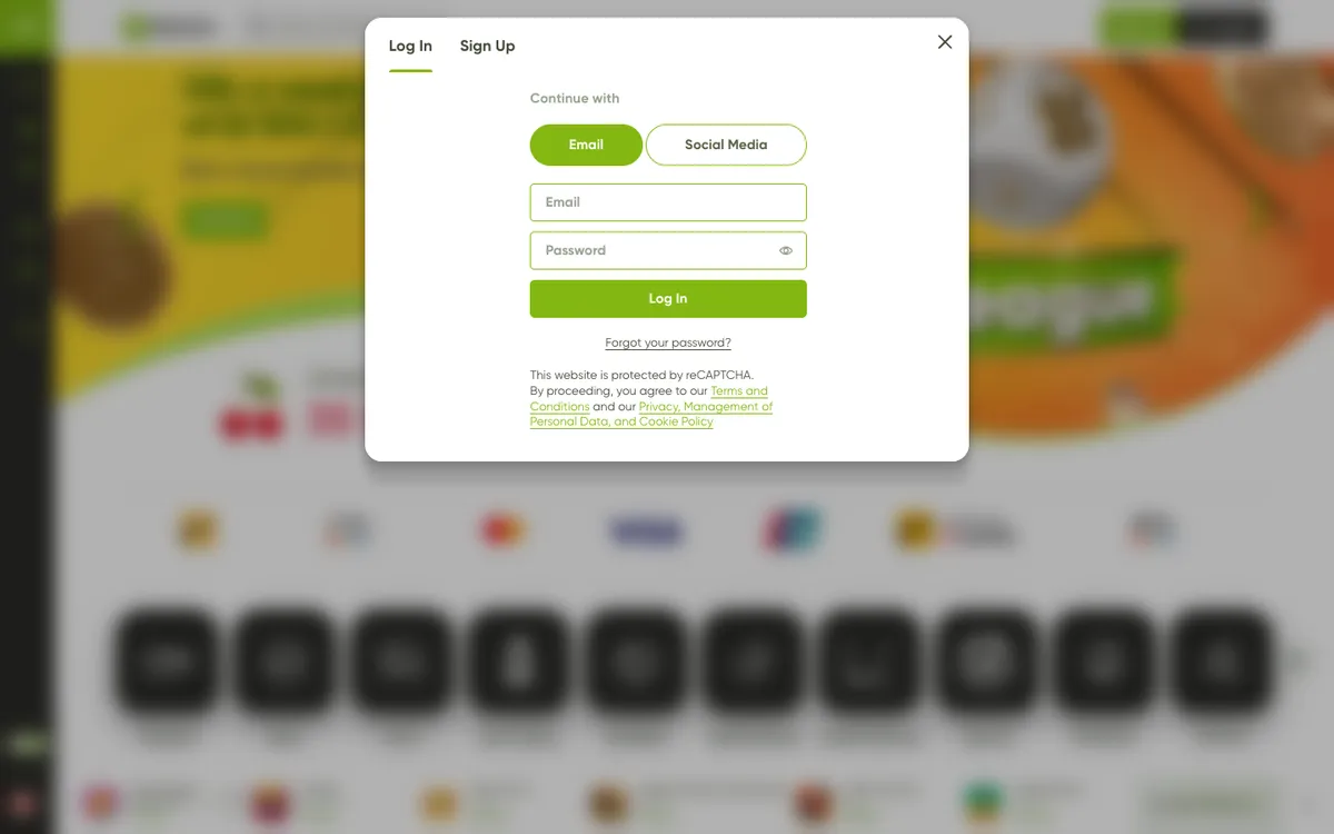 Fresh Casino — Sign-up, captured from Canada