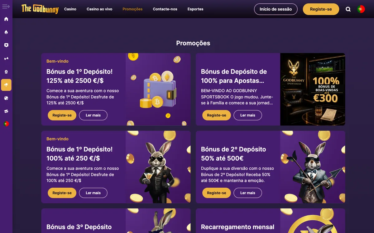 Godbunny Casino — «Акции», снято из страны Португалия