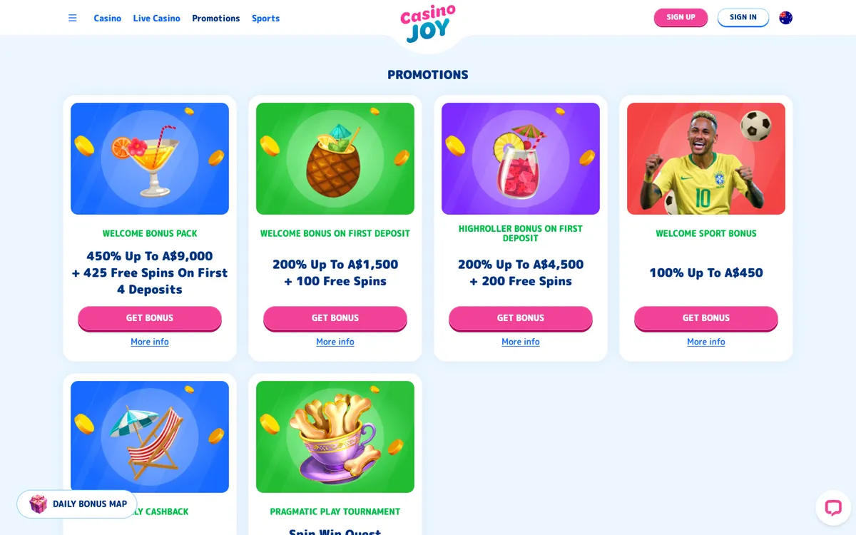 Casino Joy — «Акции», снято из страны Австралия