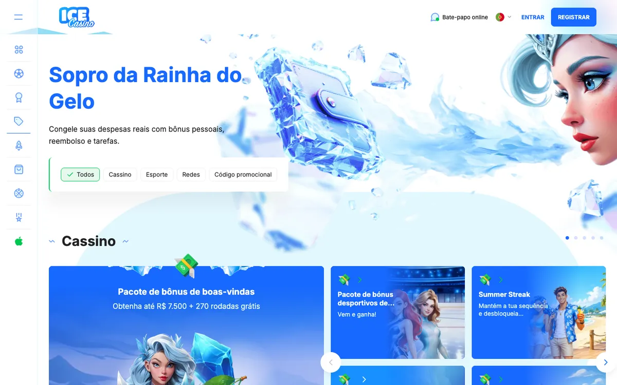 Ice Casino — Promotions, captured from Brazil