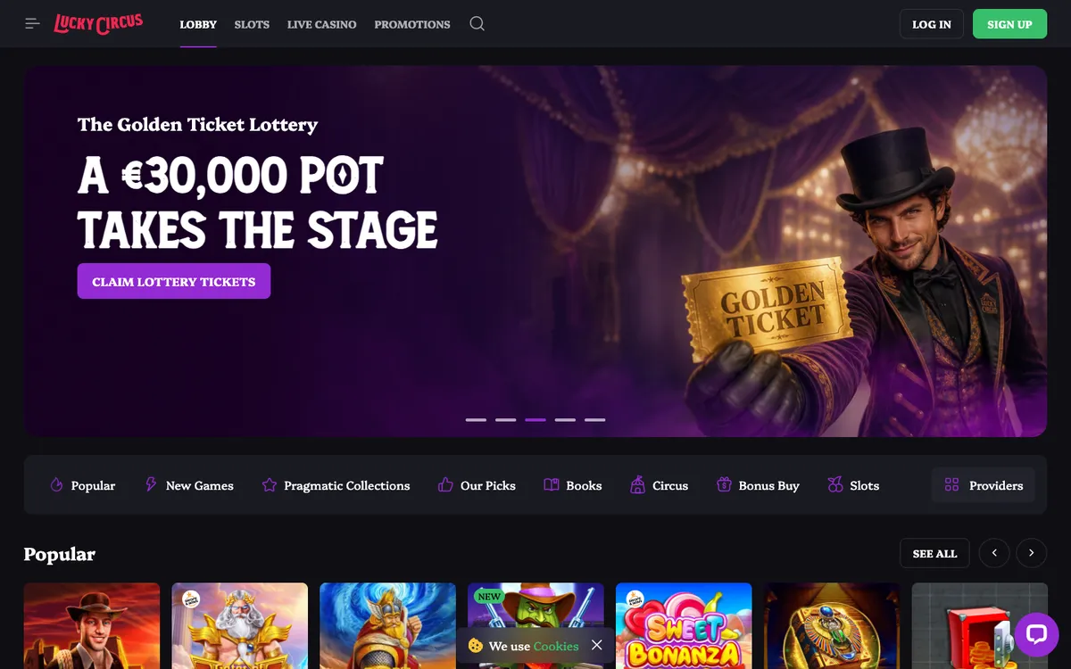 Lucky Circus Casino — Sign-up, captured from Brazil