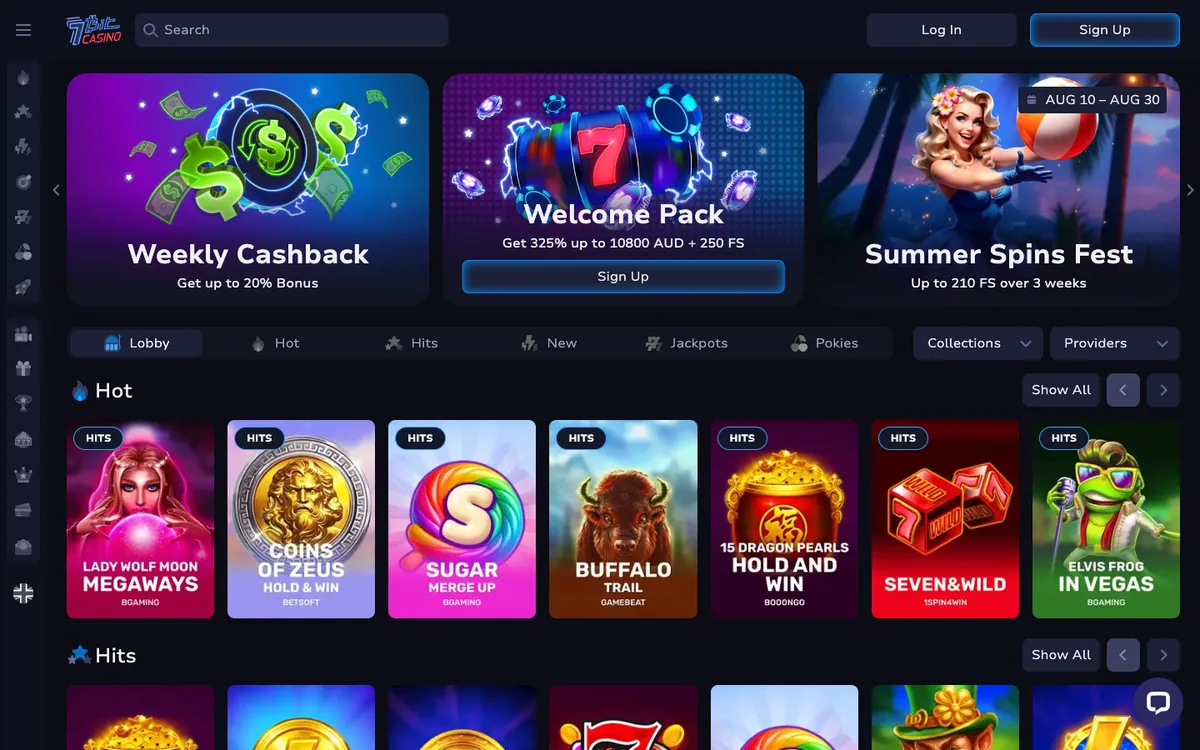 7BitCasino — «Главная», снято из страны Австралия