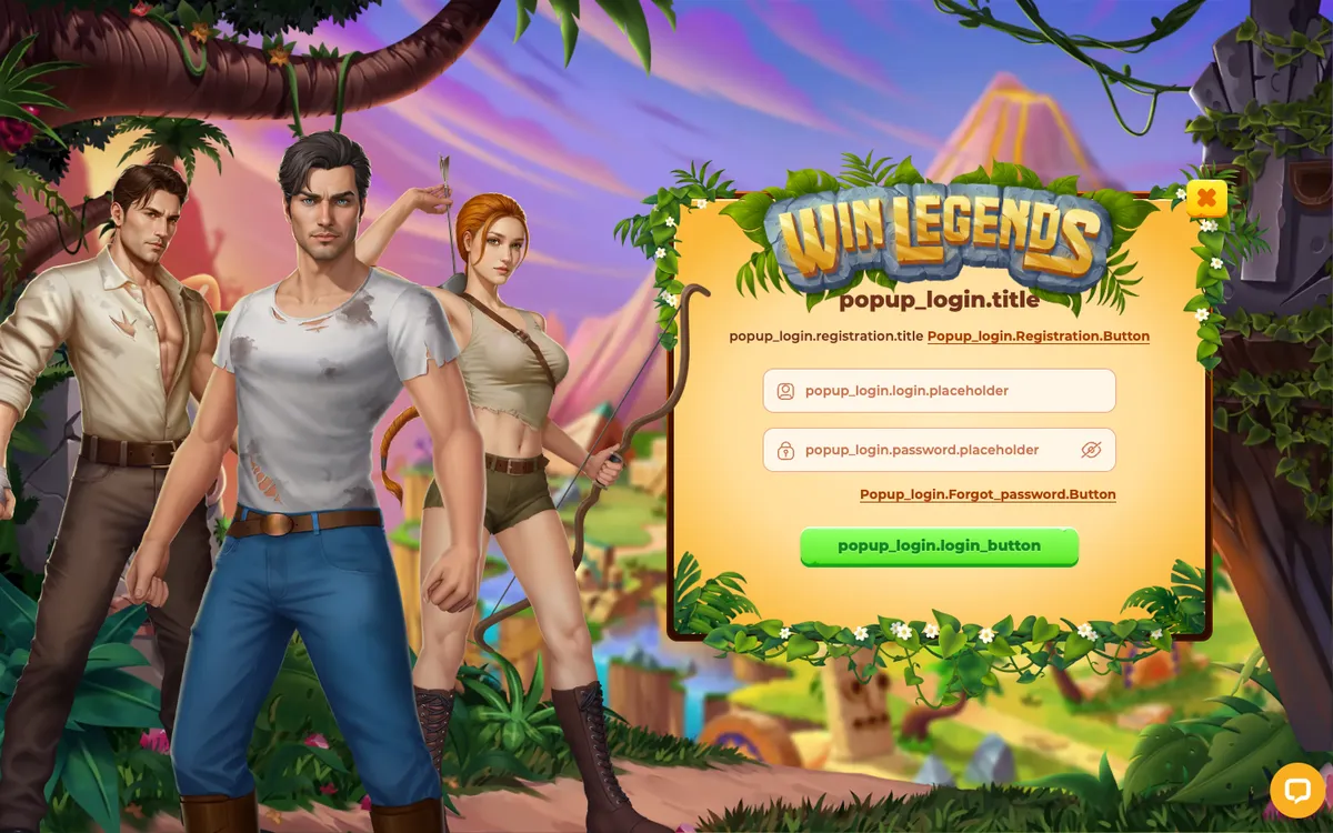 WinLegends Casino — «Регистрация», снято из страны Бельгия