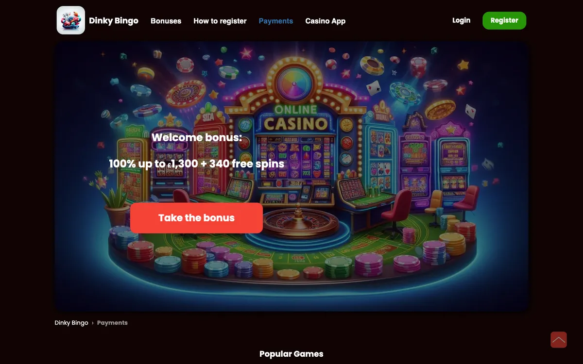Dinky Bingo Casino — Payments, captured from United Kingdom