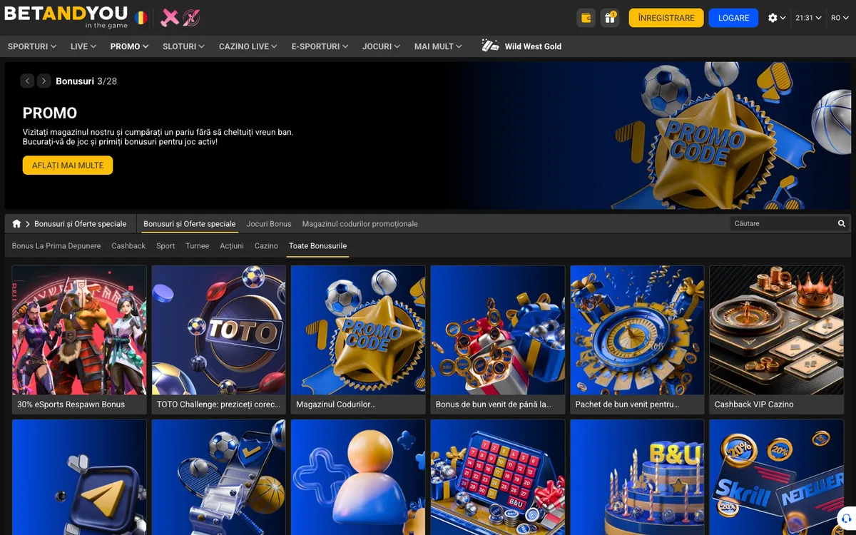 Betandyou Casino — Promotions, captured from Romania