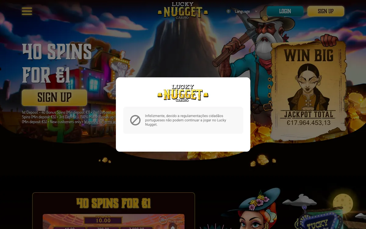 Lucky Nugget Casino — «Главная», снято из страны Португалия