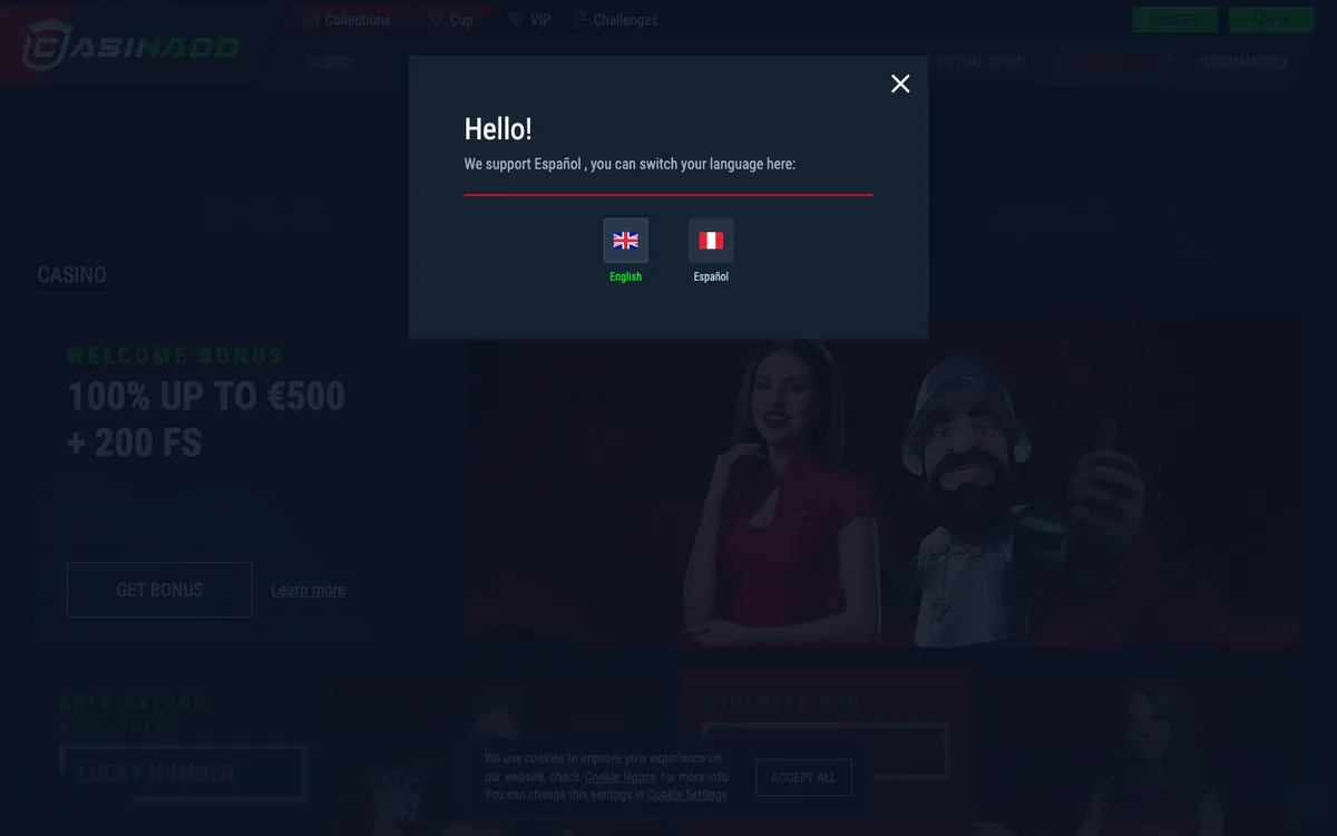 Casinado Casino — «Акции», снято из страны Перу
