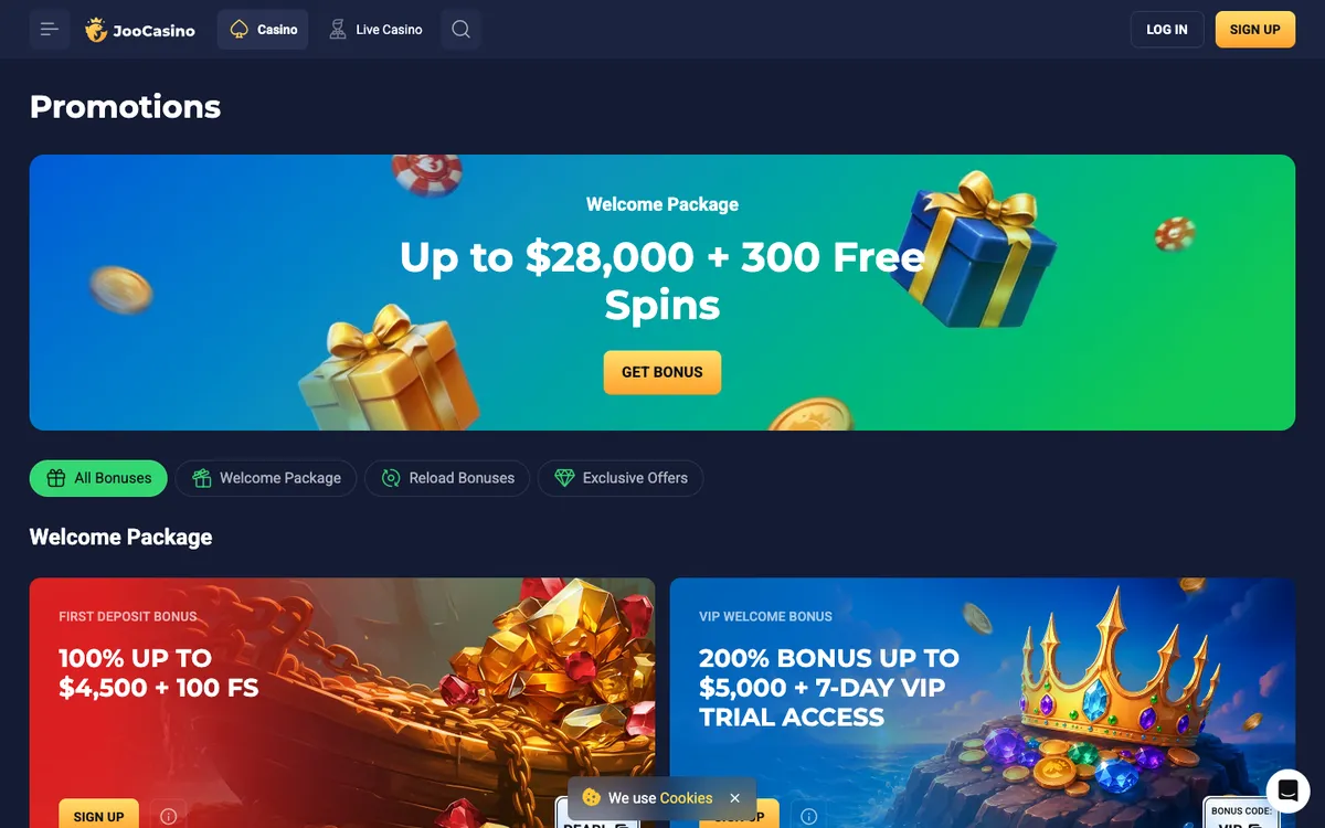 Joo Casino — «Акции», снято из страны Австралия