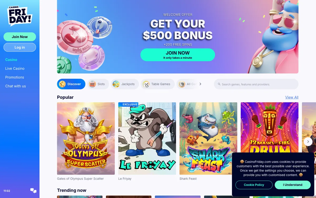 Casino Friday — «Главная», снято из страны Новая Зеландия