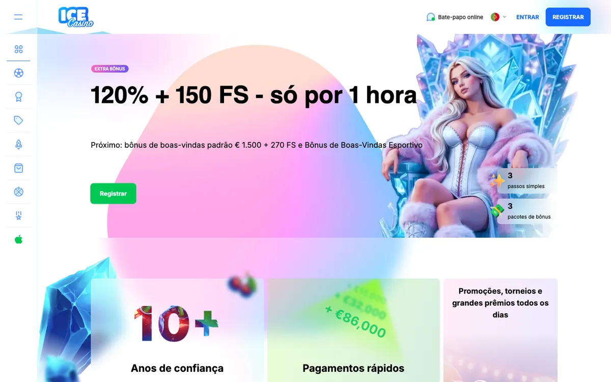 Ice Casino — Home page, captured from Portugal