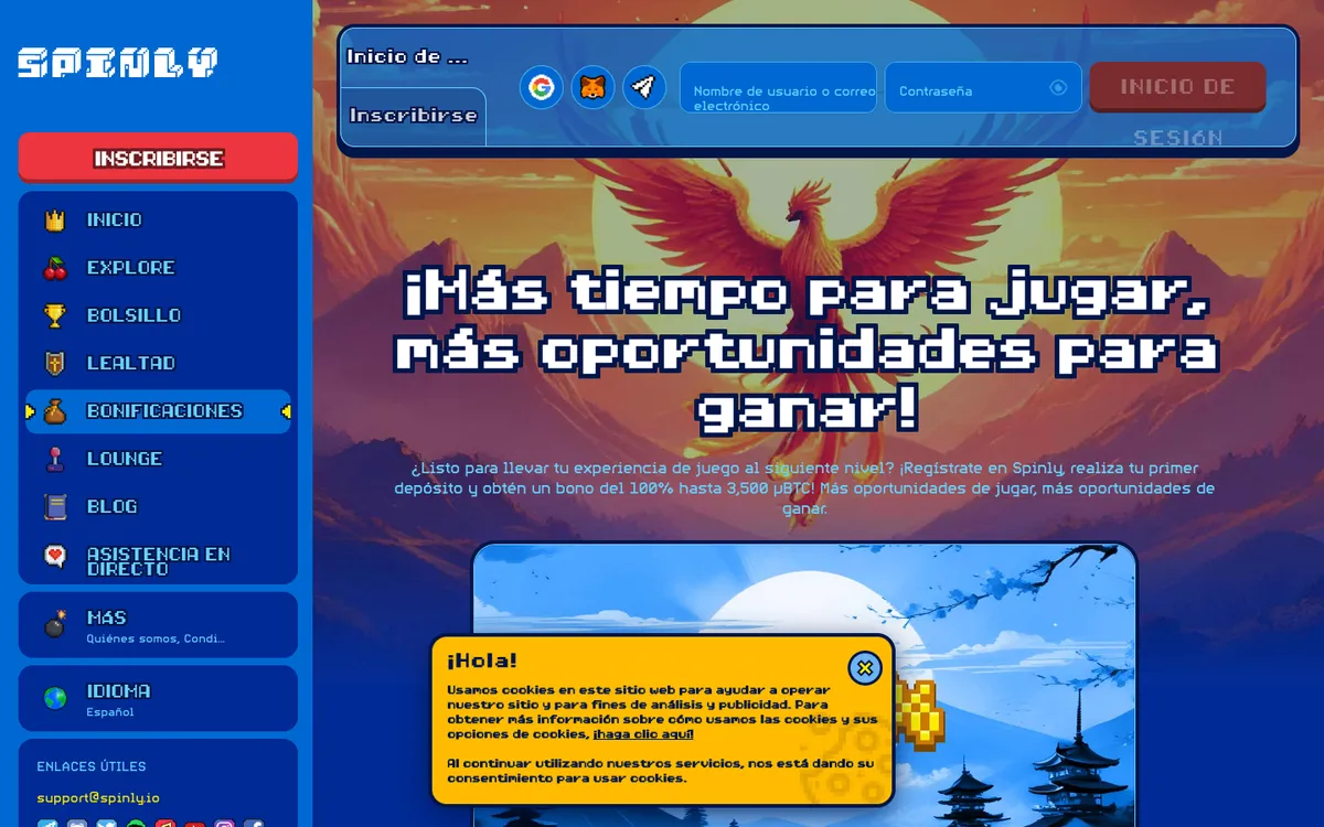 Spinly Casino — Promotions, captured from Argentina