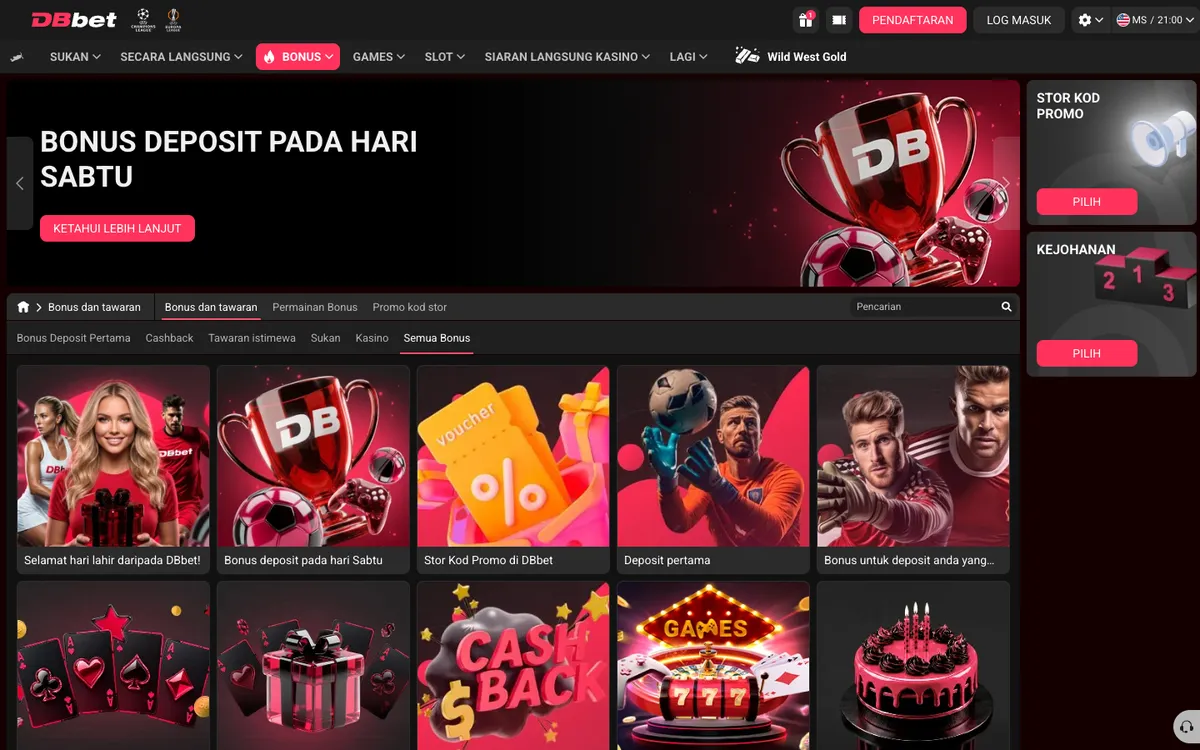 DBbet Casino — Promotions, captured from Malaysia