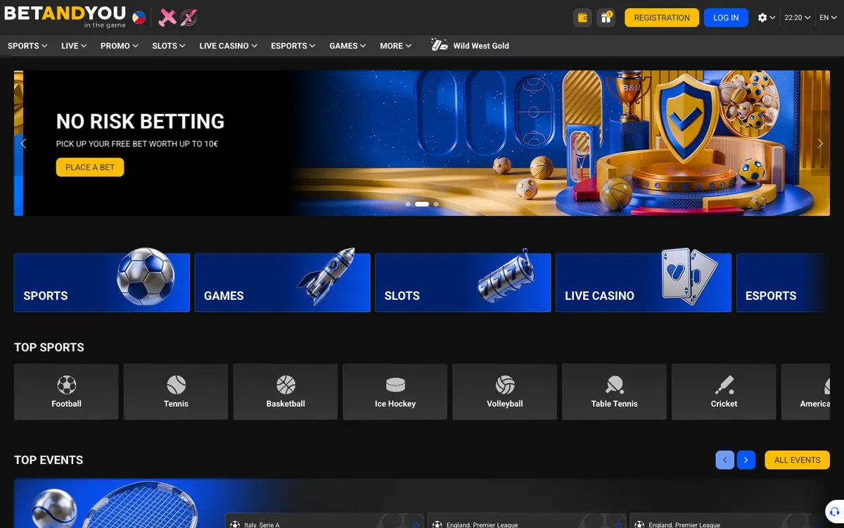 Betandyou Casino — «Главная», снято из страны Сингапур