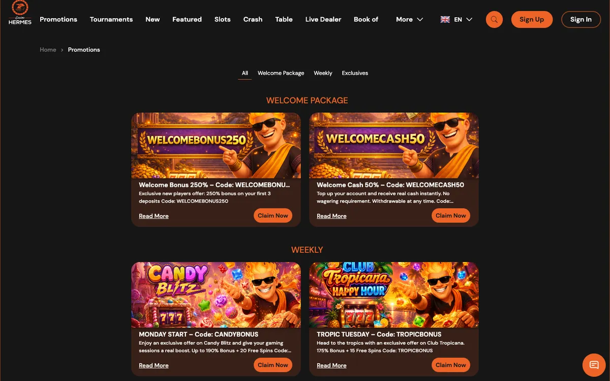 Casino Hermes — «Акции», снято из страны Австралия