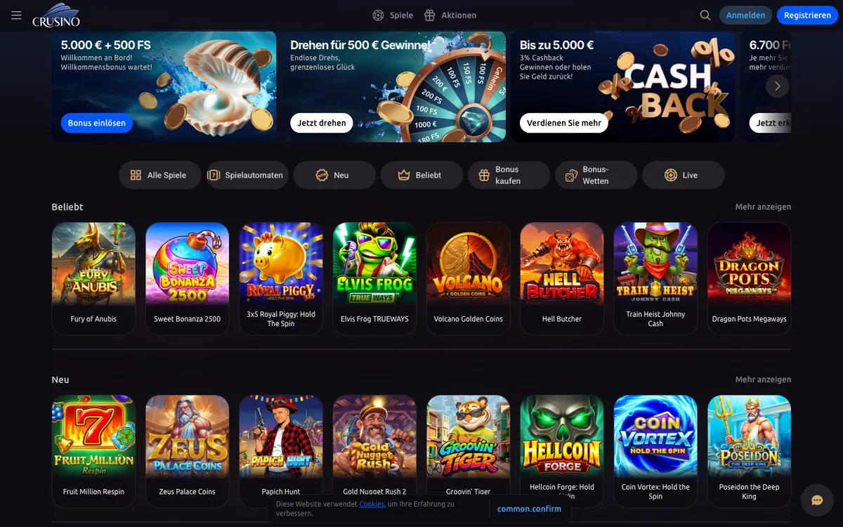 Crusino Casino — «Главная», снято из страны Германия