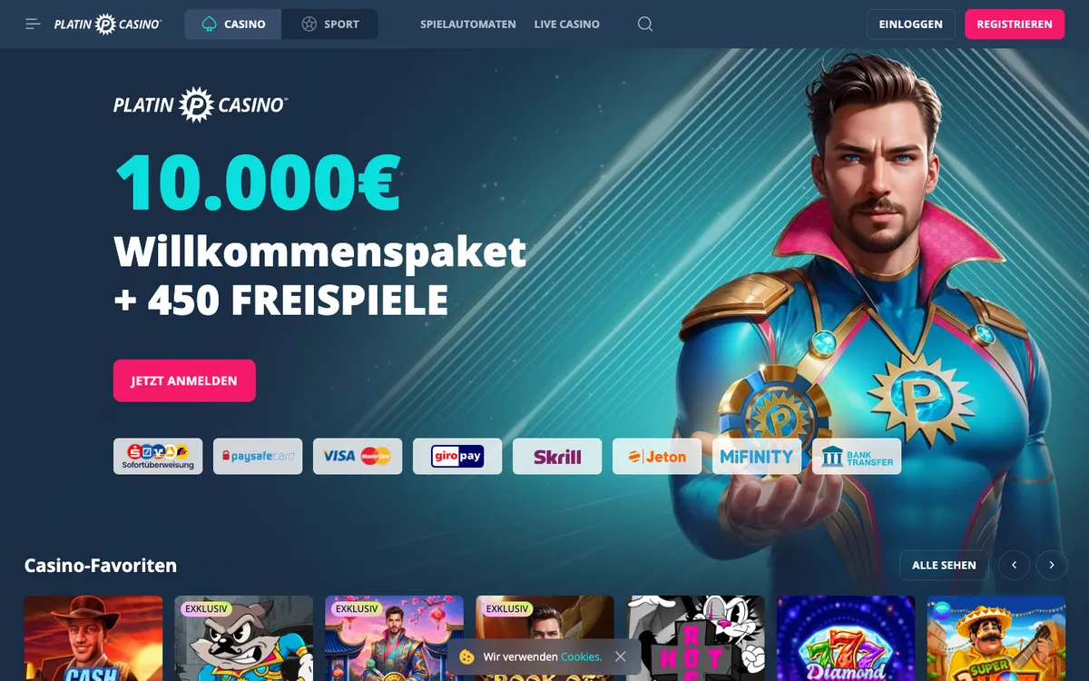 Platincasino — «Главная», снято из страны Германия