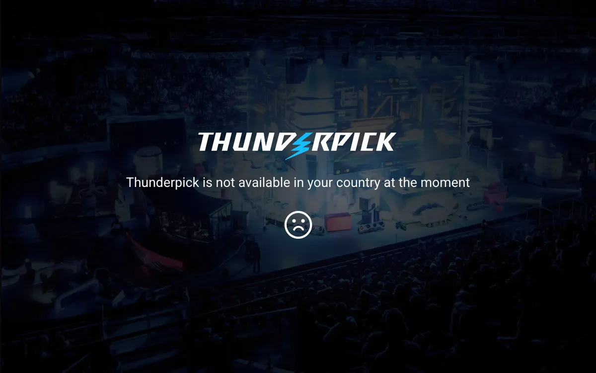 Thunderpick Casino — Home page, captured from Spain