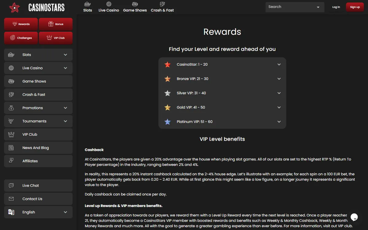 Casinostars.io — Promotions, captured from Canada