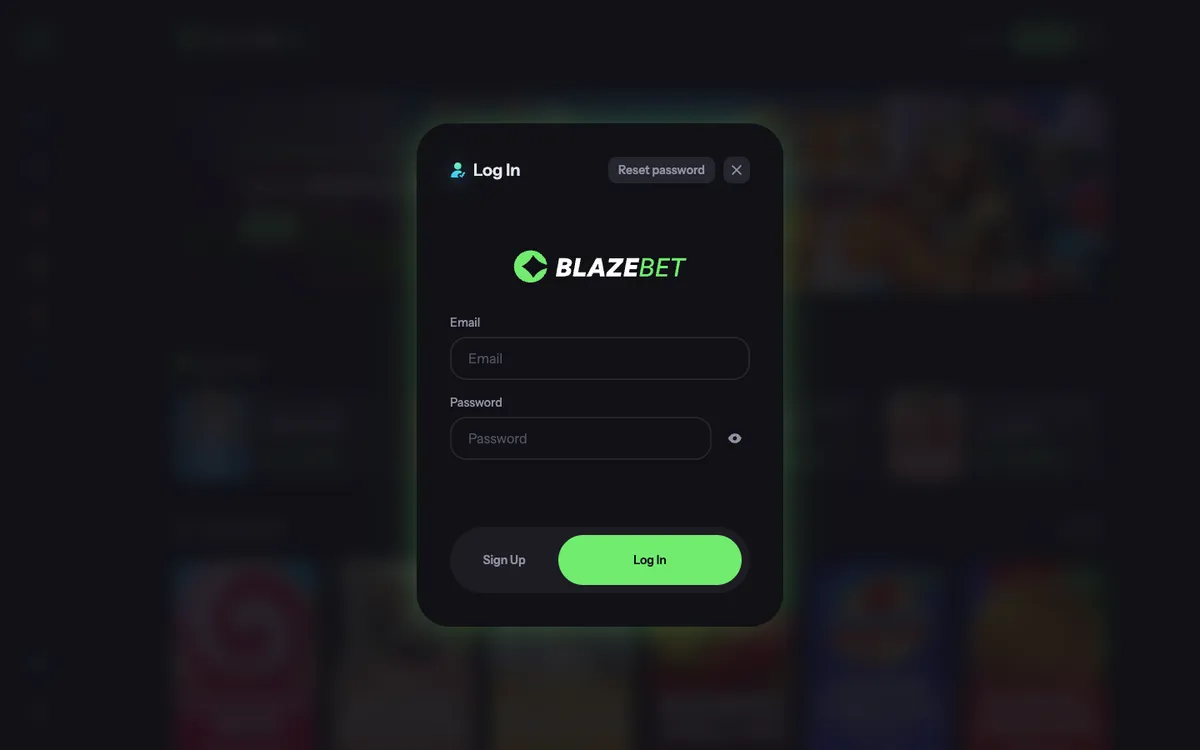 BlazeBet Casino — Sign-up, captured from Norway