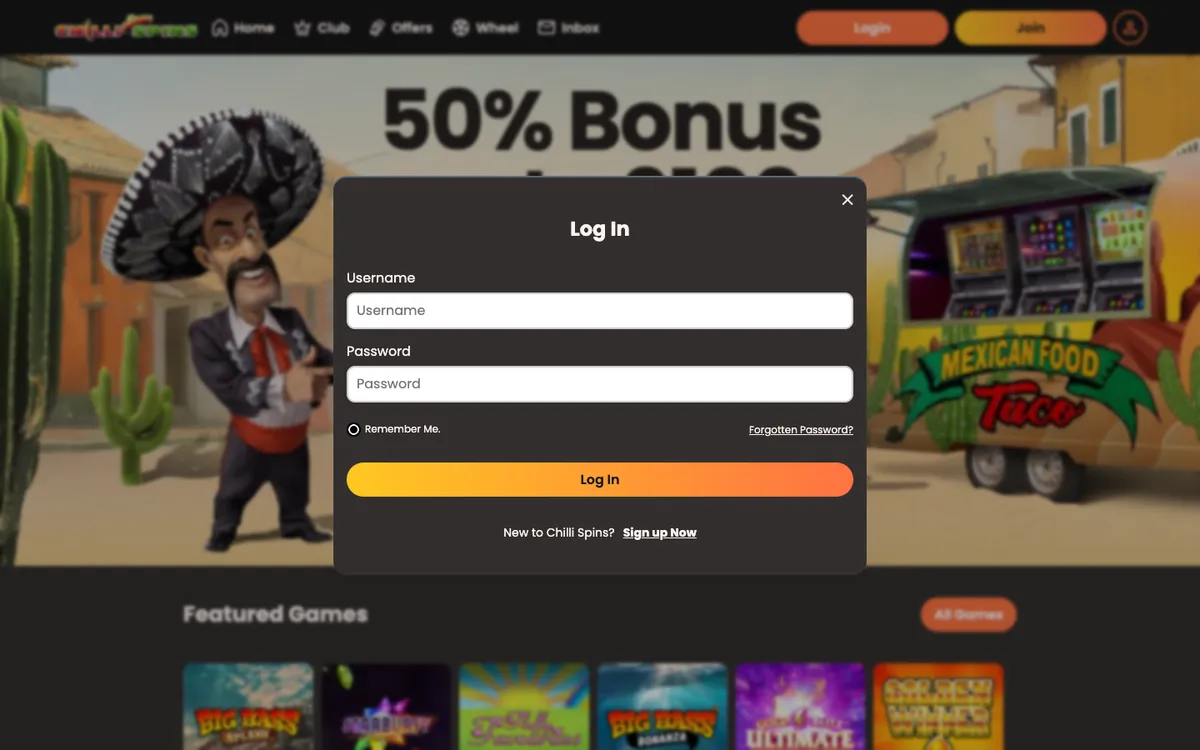 Chilli Spins Casino — Sign-up, captured from Finland