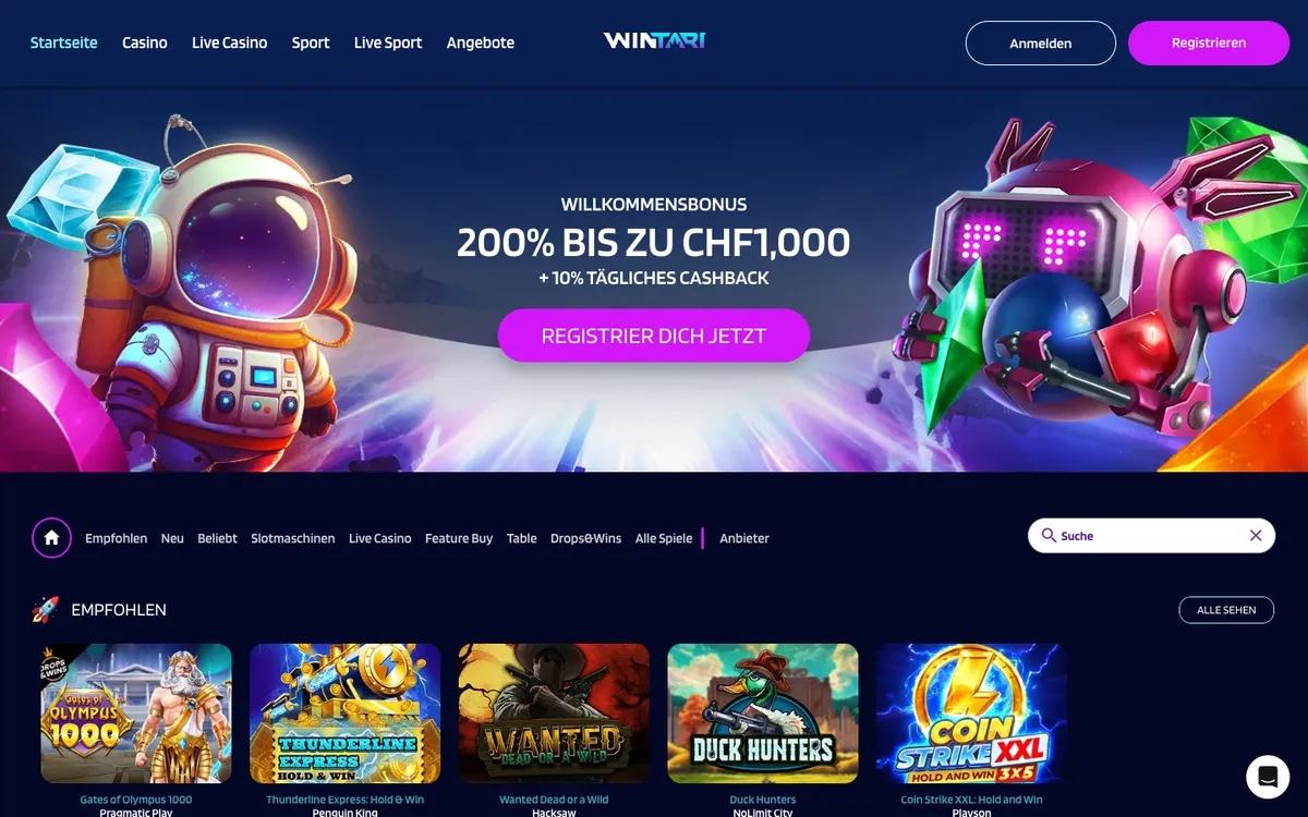 Wintari Casino — «Главная», снято из страны Швейцария