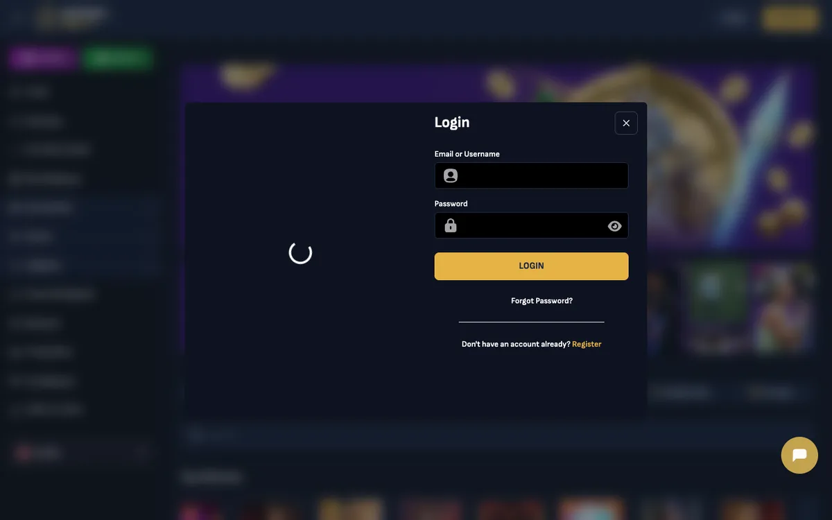 Grailbet Casino — «Регистрация», снято из страны Канада
