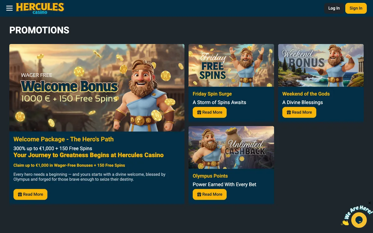 Hercules Casino — «Акции», снято из страны Германия