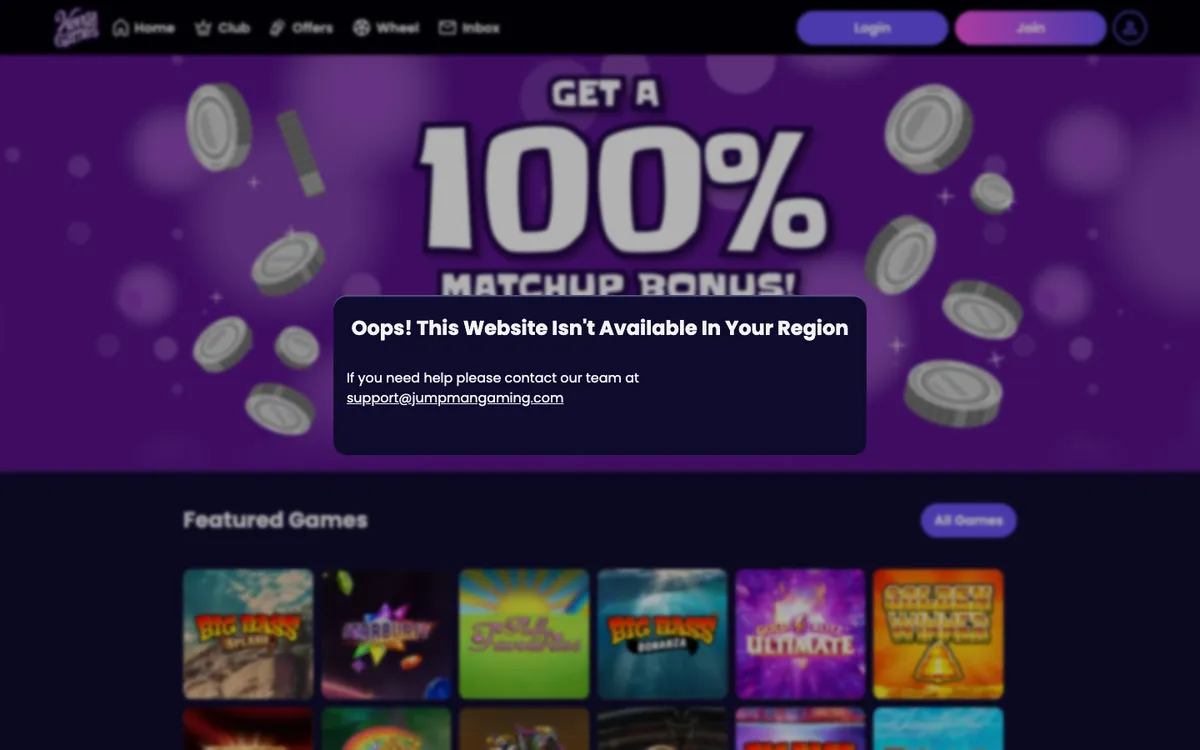 Wonga Games Casino — «Главная», снято из страны Австрия