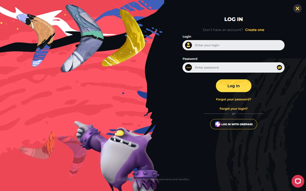 Boomerang Casino — Sign-up, captured from Canada