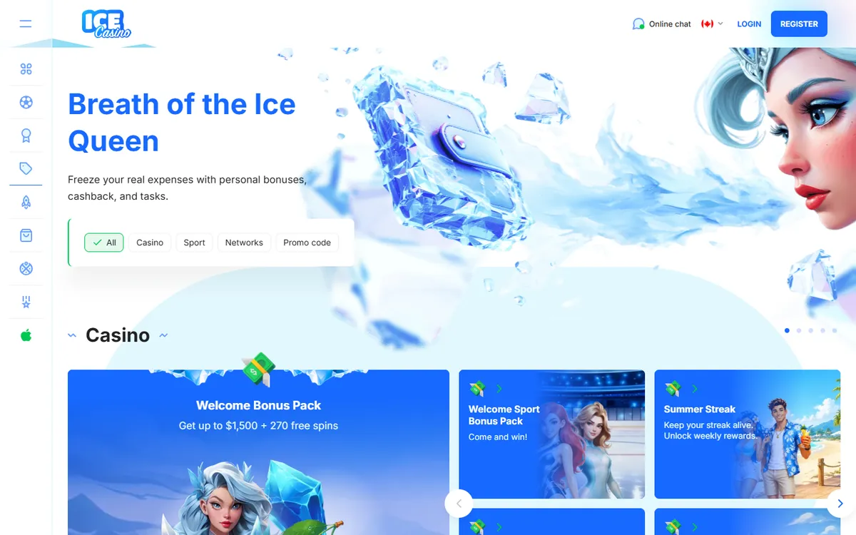 Ice Casino — Promotions, captured from Canada