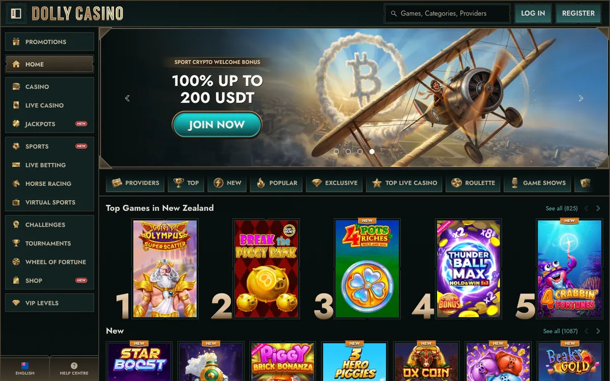 Dolly Casino — «Главная», снято из страны Новая Зеландия