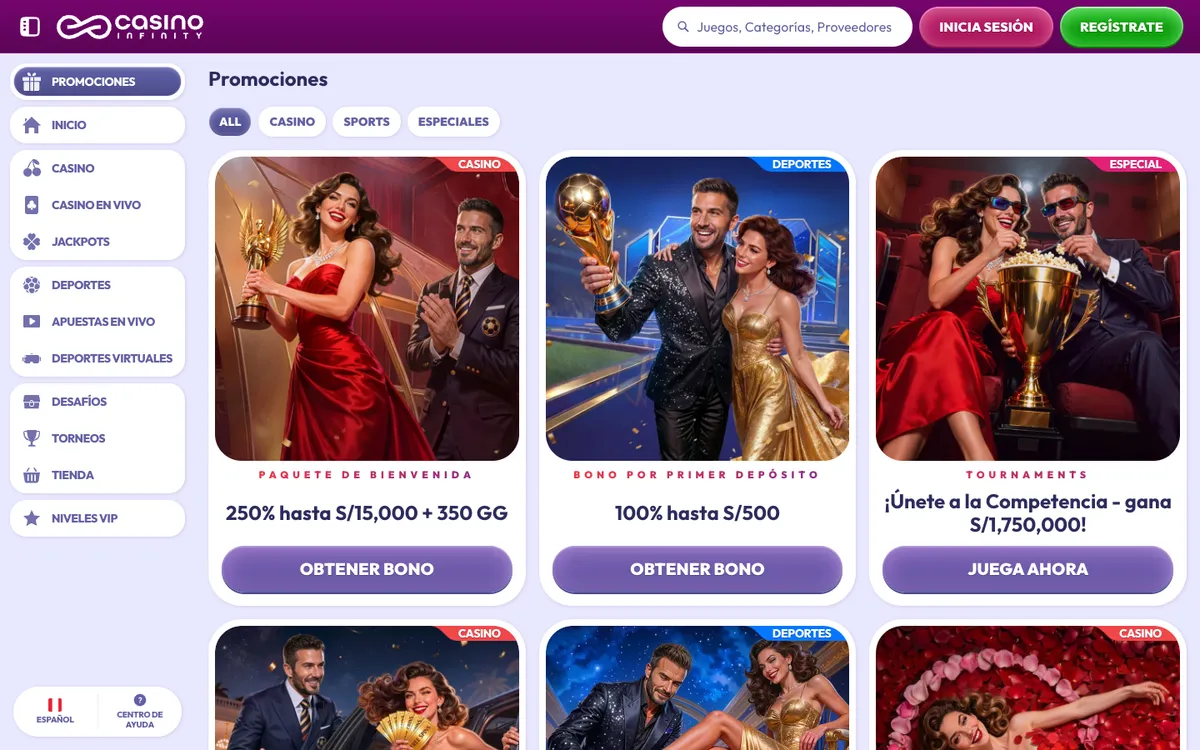 Casino Infinity — «Акции», снято из страны Перу