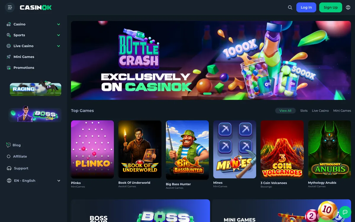 CasinOK — Home page, captured from Belgium