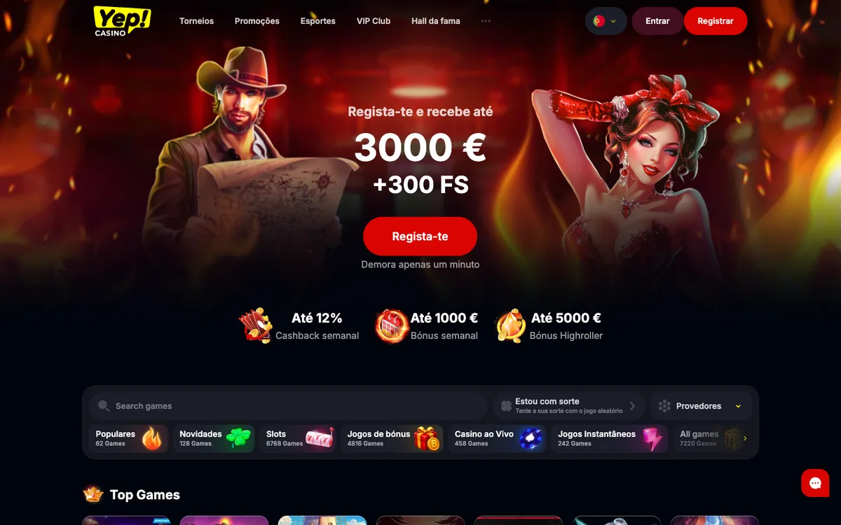 Yep Casino — «Главная», снято из страны Португалия